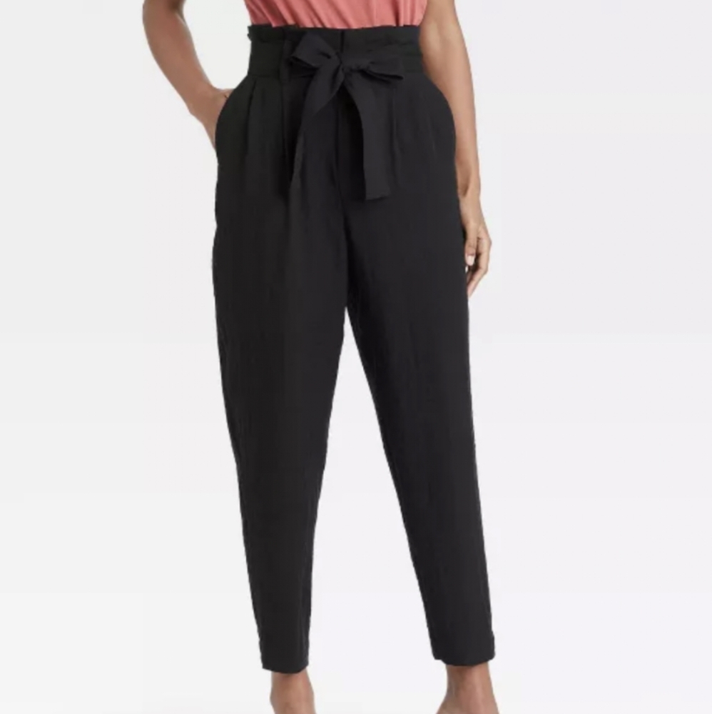 Black Paper Bag pants